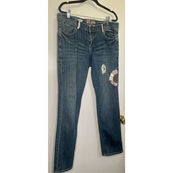 Kut from the Kloth Catherine Boyfriend boho jeans with patch details size 8 - Picture 6 of 16